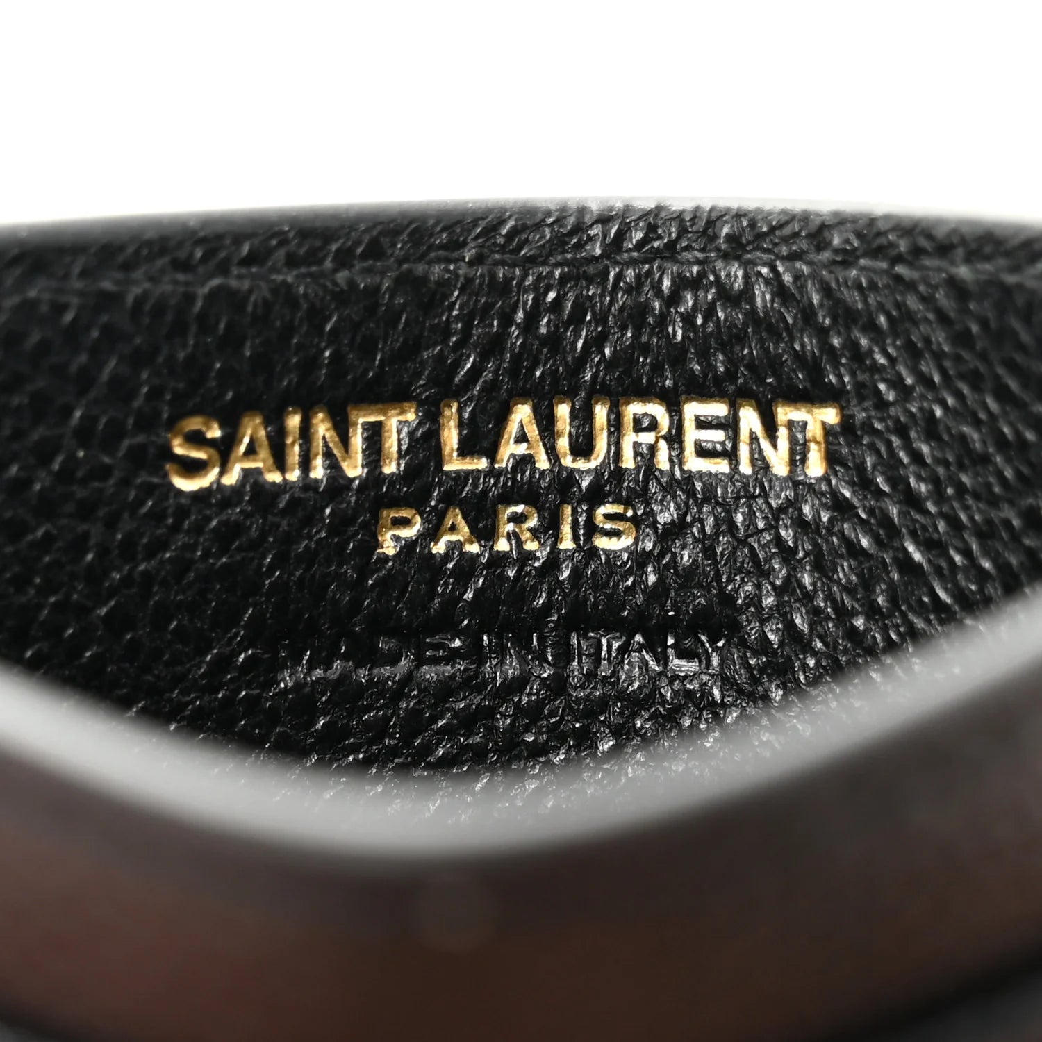 Saint Laurent Grain De Poudre Matelassé Chevron Monogram Credit Card Case – Black#12