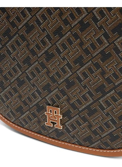 Tommy Hilfiger Monogram Leather Saddle Crossbody Bag – Elegant Lightweight Women’s Everyday Purse with Adjustable Strap#62