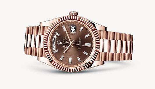 Rolex Day-Date Watch For Men - Brown Dial