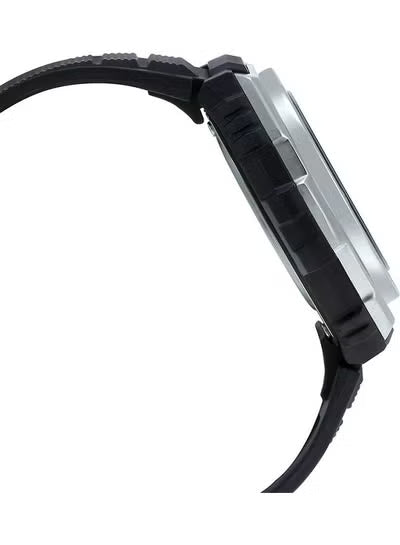 Casio Men's Analog Quartz Watch MWA-100H-2AVDF – Black Resin Band, Blue Dial