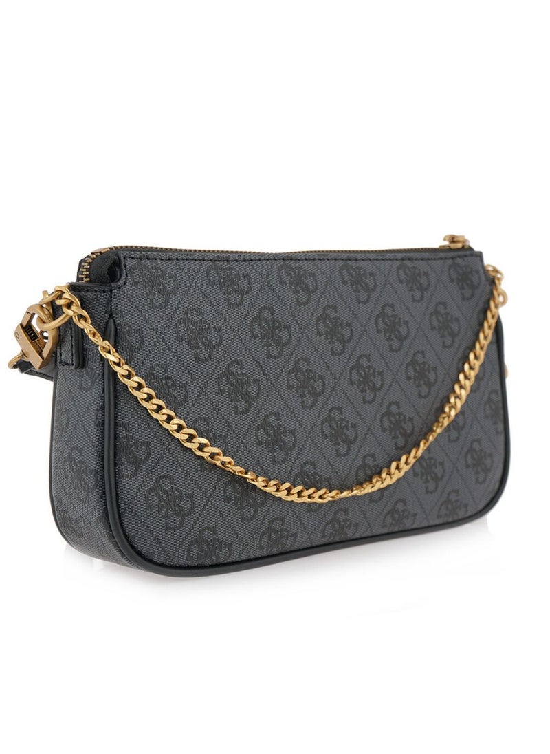 GU 2-in-1 Dark Grey Monogram Crossbody Bag For Women #129