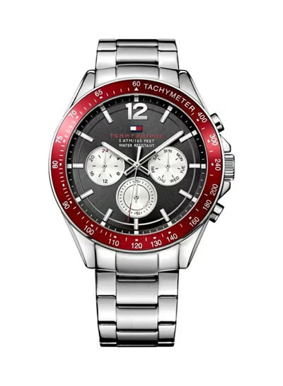 Tommy Hilfiger Luke Men’s Watch 1791122 – Gray Dial, Silver Stainless Steel Strap, Multifunction Quartz, 47mm