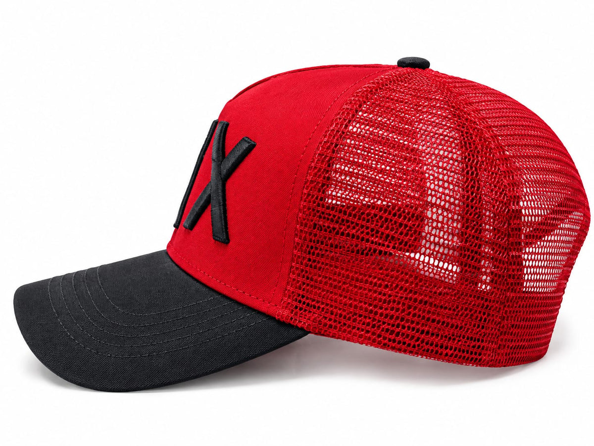 Armani Exchange A|X Men's Adjustable Red & Black Mesh Trucker Cap#6