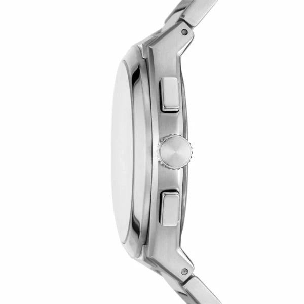 Fossil Everett FS5795 Men’s Watch – Blue Dial Chronograph, Silver Stainless Steel Bracelet, Quartz, 42mm, 50M Water Resistant