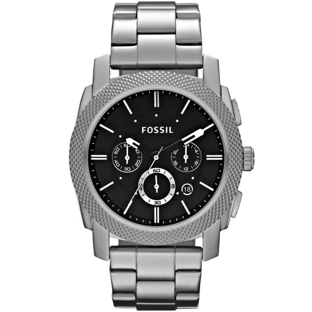 Men’s Stainless Steel Watch – Fossil Machine FS4776 | 45mm Black Dial