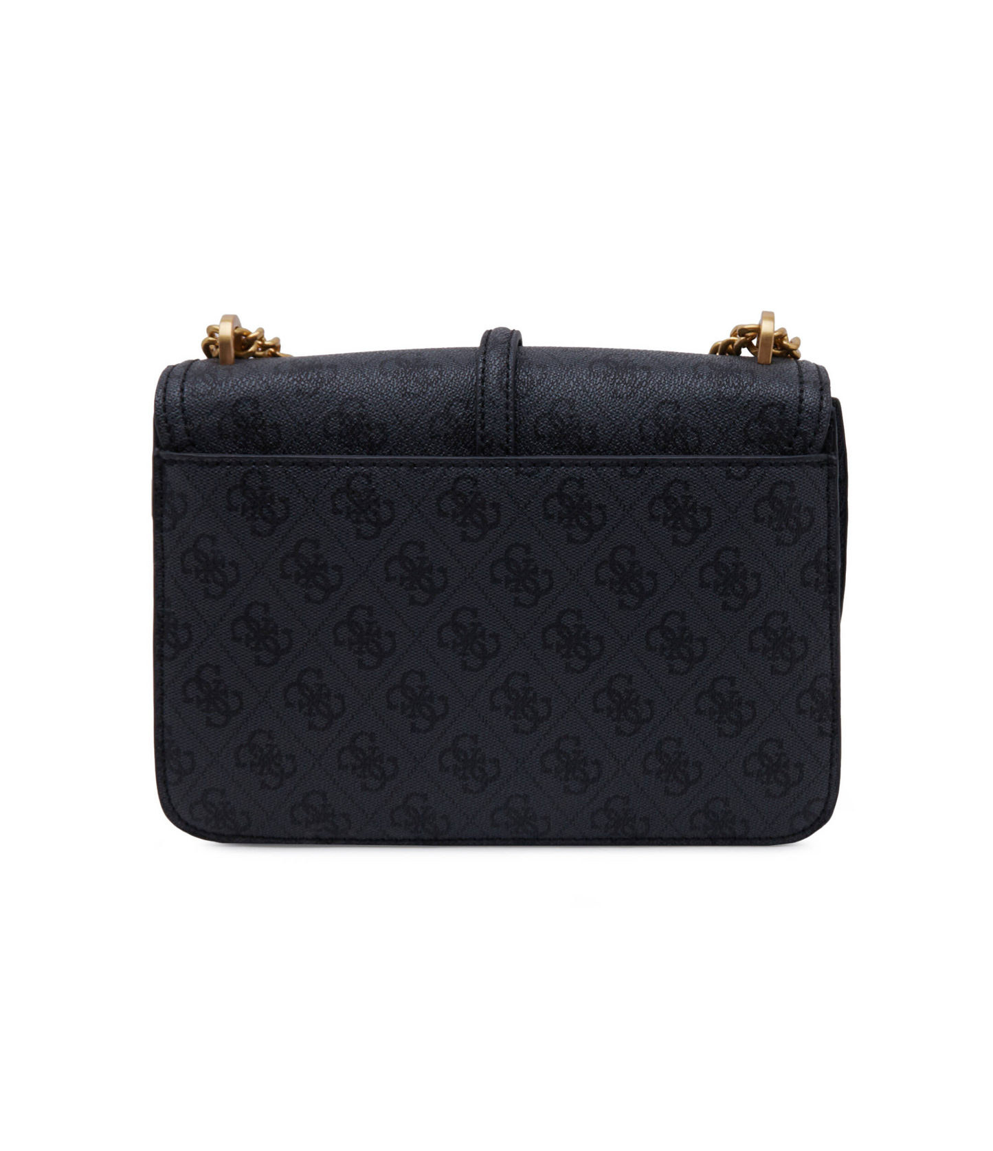 GUESS G James Logo Convertible Crossbody Bag – Black Quilted Faux Leather with Chain Strap