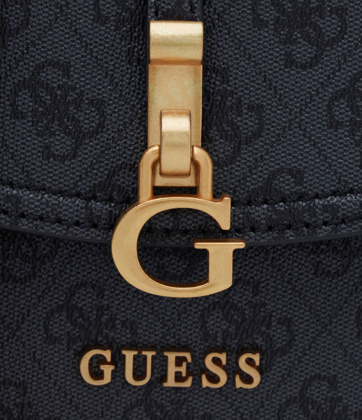 GUESS G James Logo Convertible Crossbody Bag – Black Quilted Faux Leather with Chain Strap
