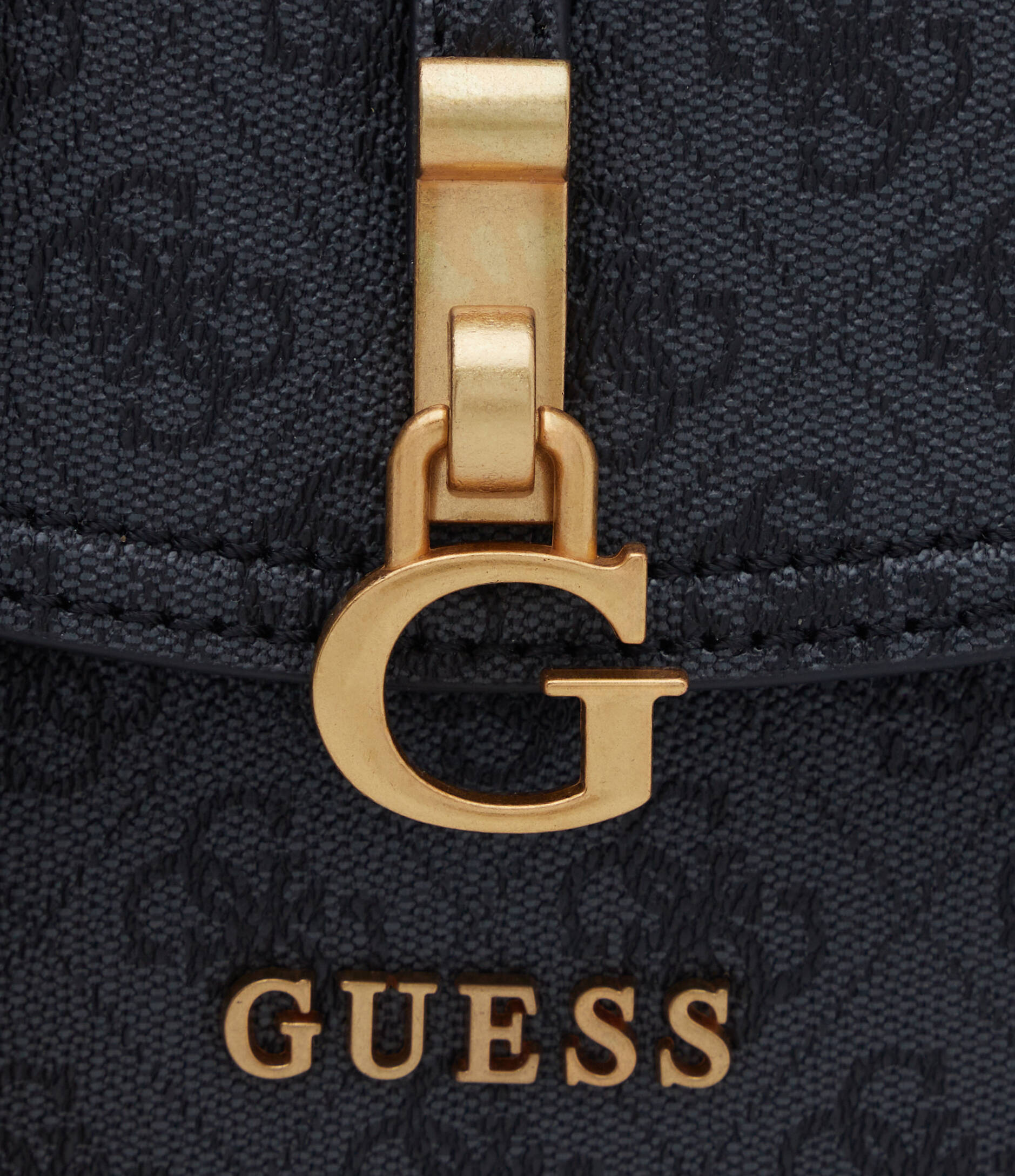 GUESS G James Logo Convertible Crossbody Bag – Black Quilted Faux Leather with Chain Strap #0043