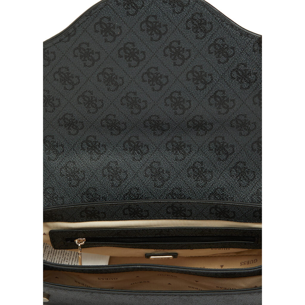 GUESS Women’s Coal Logo Crossbody Bag HWSG7993790 CLO – Black Leather Stylish Shoulder Bag#188