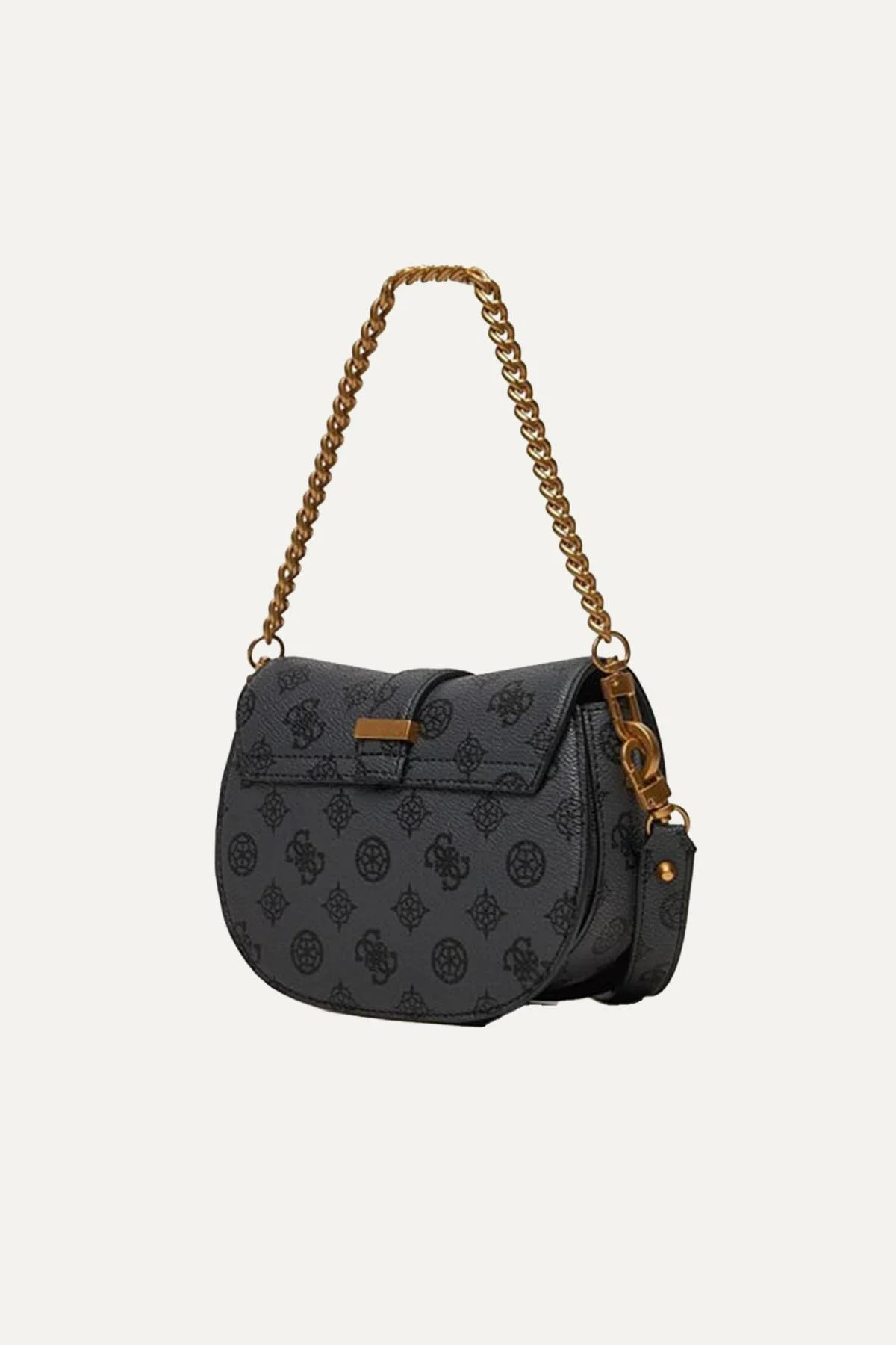 GUESS Women's Zippered Shoulder Bag with Logo Detail – Navy Blue