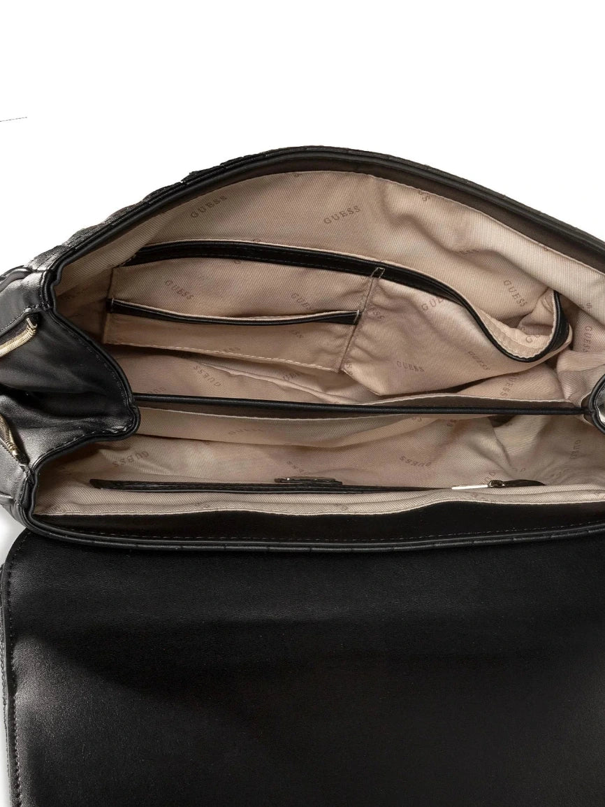 Guess Black Quilted Shoulder Bag For Women 15#