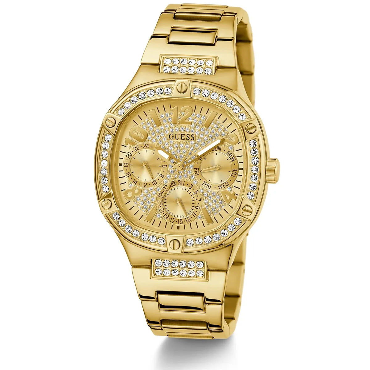 GUESS Duchess Women’s Watch GW0558L2 – Gold Stainless Steel Bracelet, 40mm, Analog Quartz with Date Function