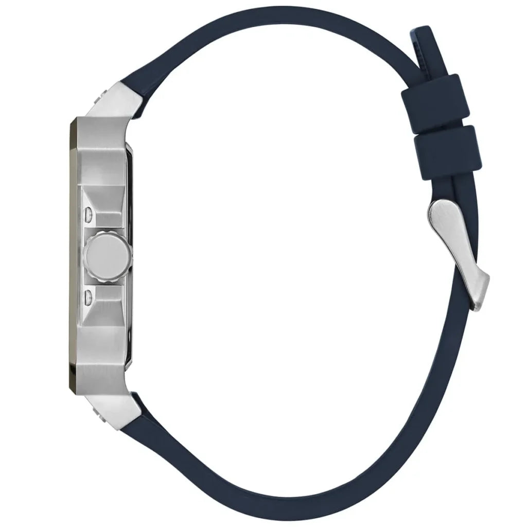 Guess LEO Men’s Watch GW0637G1 – 42mm Navy Square Dial with Silicone Strap