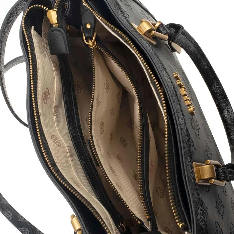 GUESS Black Embossed Handbag For Women 20#