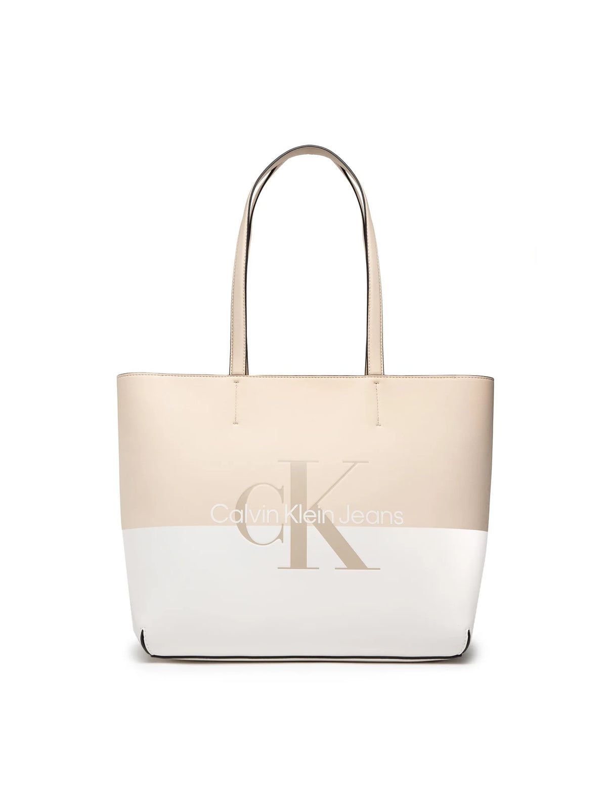 Calvin Klein Beige & Multicolor Women’s Shopping Bag – Spacious Everyday Tote#0030