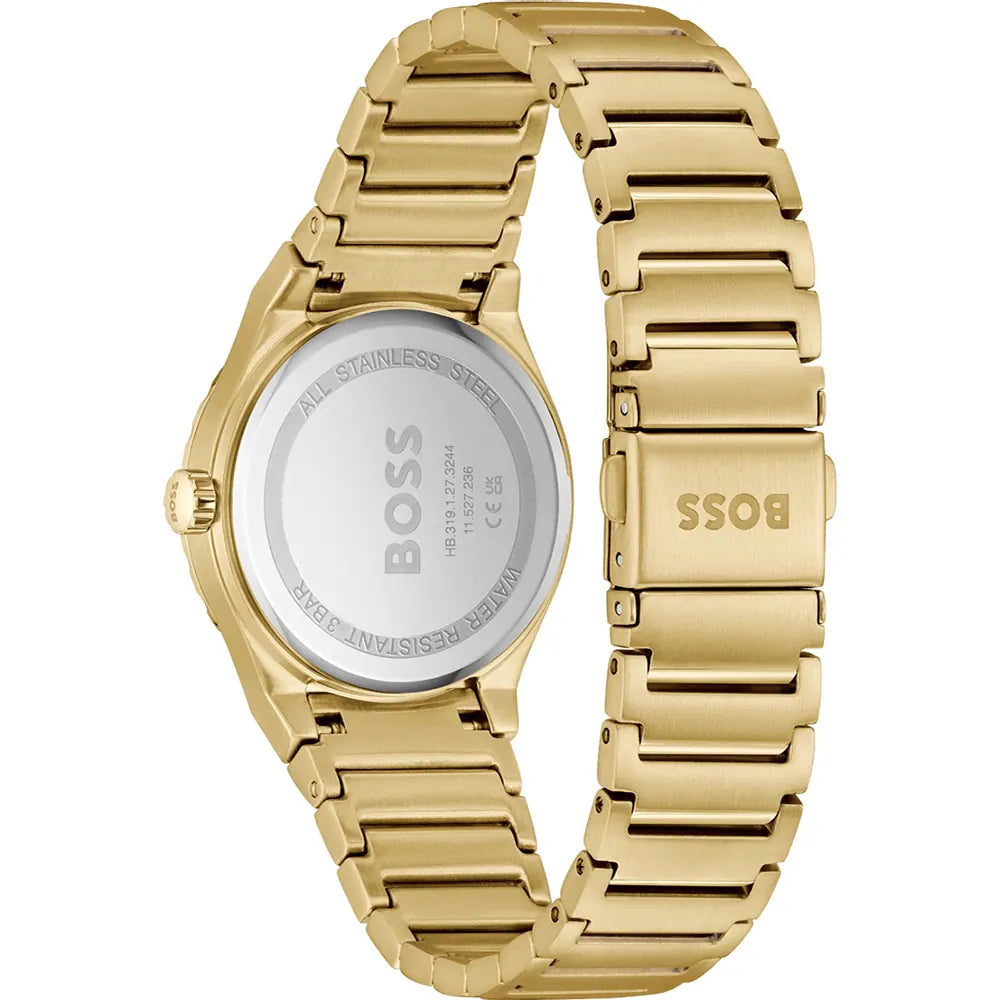 HUGO BOSS Candor Sport Women’s Watch – Gold Stainless Steel with Silver Dial | 35mm Elegant Design | Model 1502789