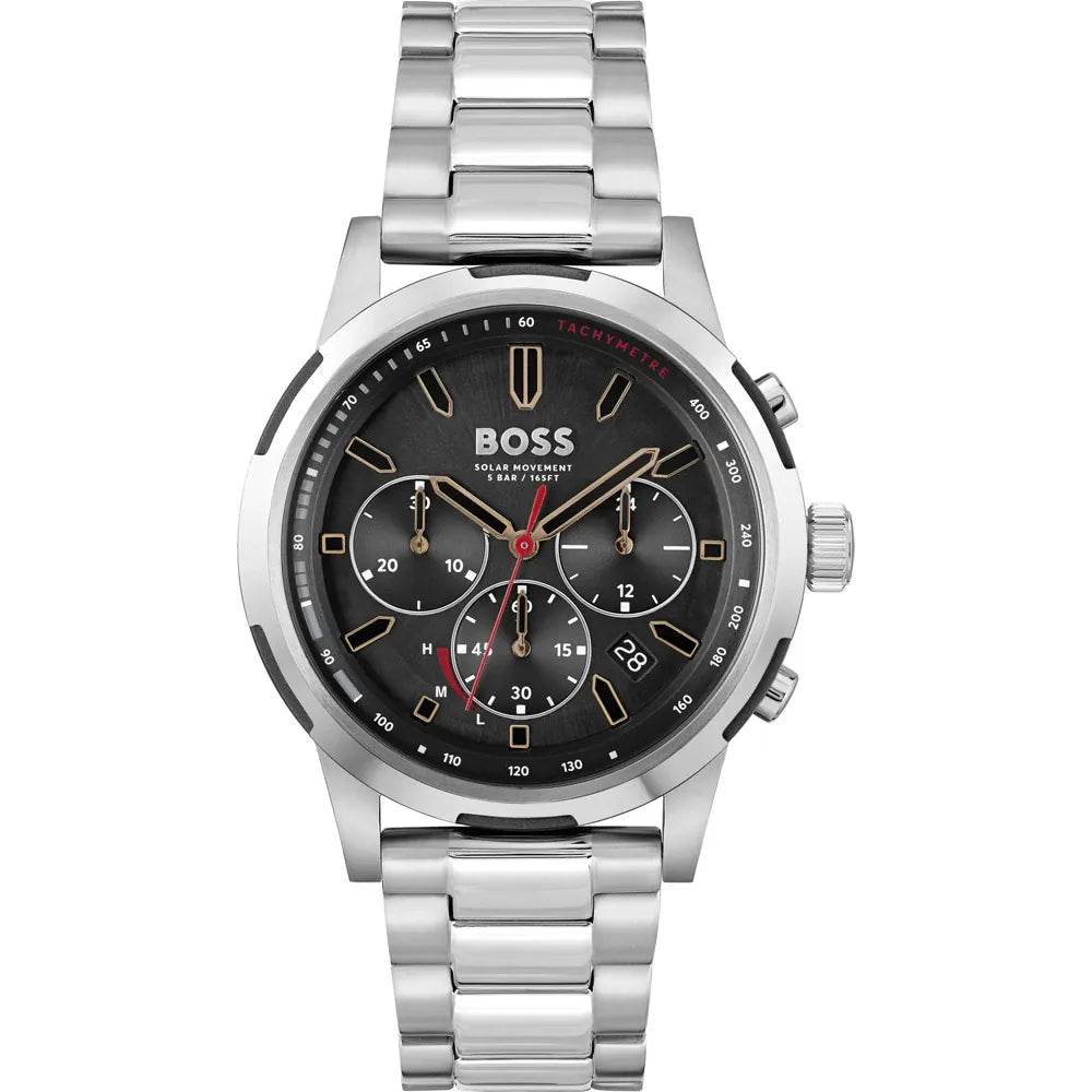 Hugo Boss Men’s Watch – Model 1514032 | Classic Black Dial with Silver Stainless Steel Bracelet