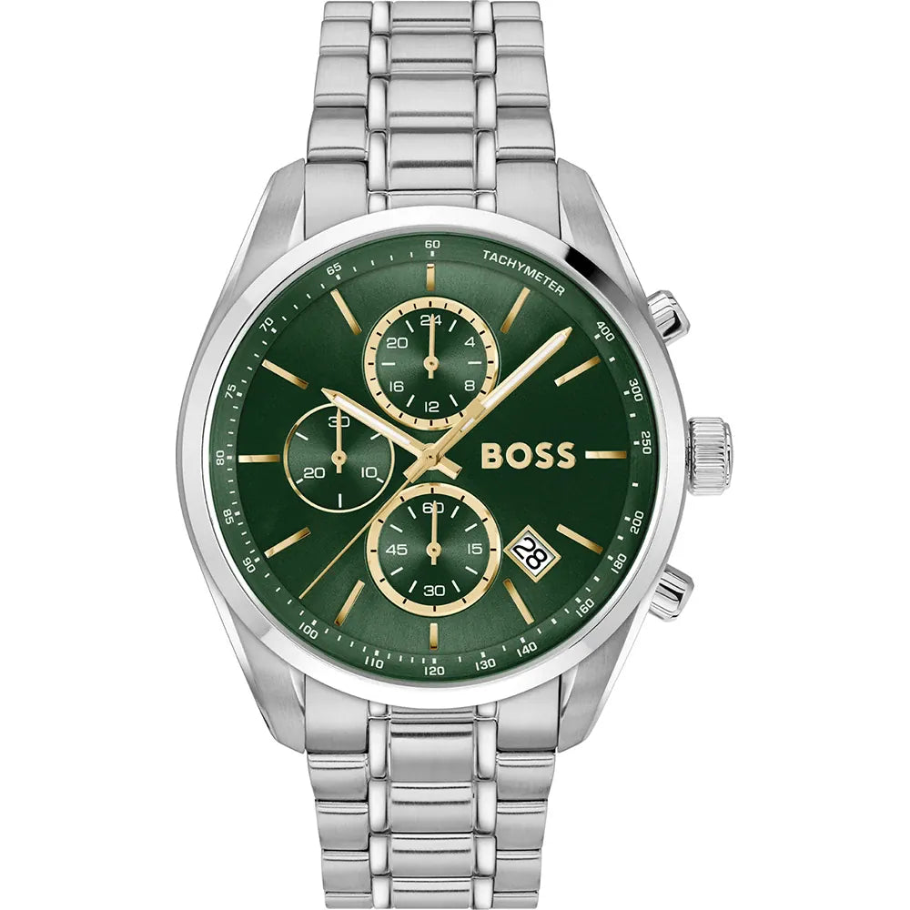 BOSS Grand Prix Men's Chronograph Green Dial Stainless Steel Watch 1514266