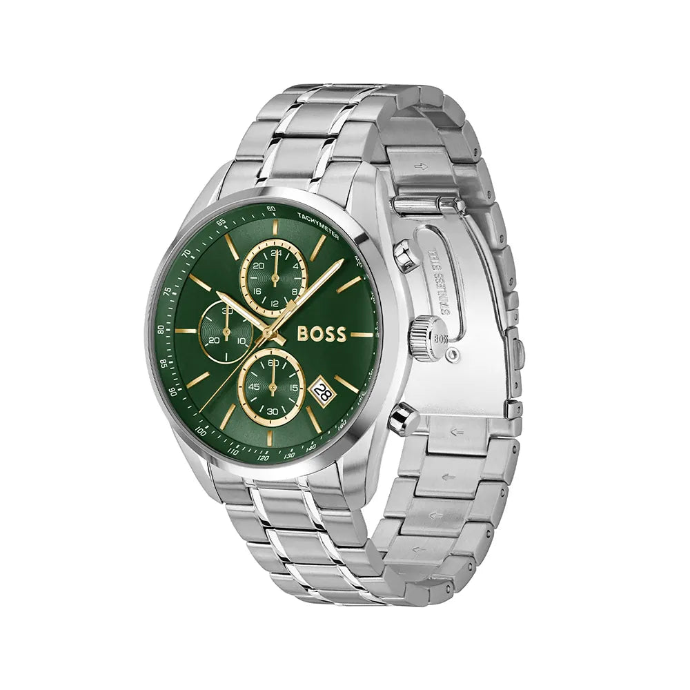BOSS Grand Prix Men's Chronograph Green Dial Stainless Steel Watch 1514266
