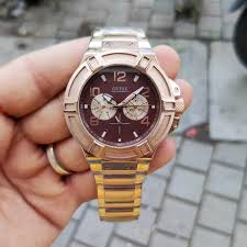 Guess W0218G1 Rigor Men's Watch – Dark Brown Case & Strap with Dark Brown/Rose Gold Dial