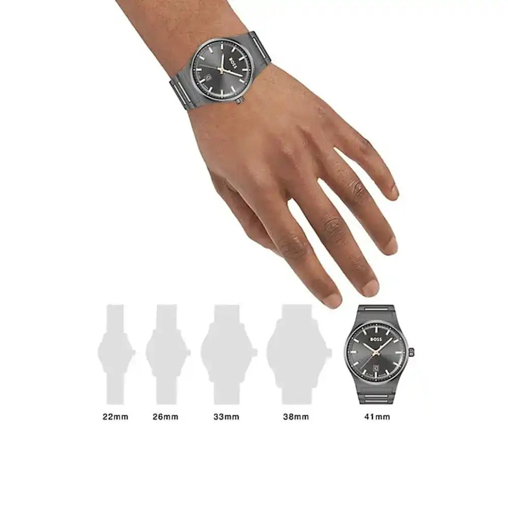 Hugo Boss Candor Men's Watch – Grey Dial with Stainless Steel Bracelet (Model 1514078)