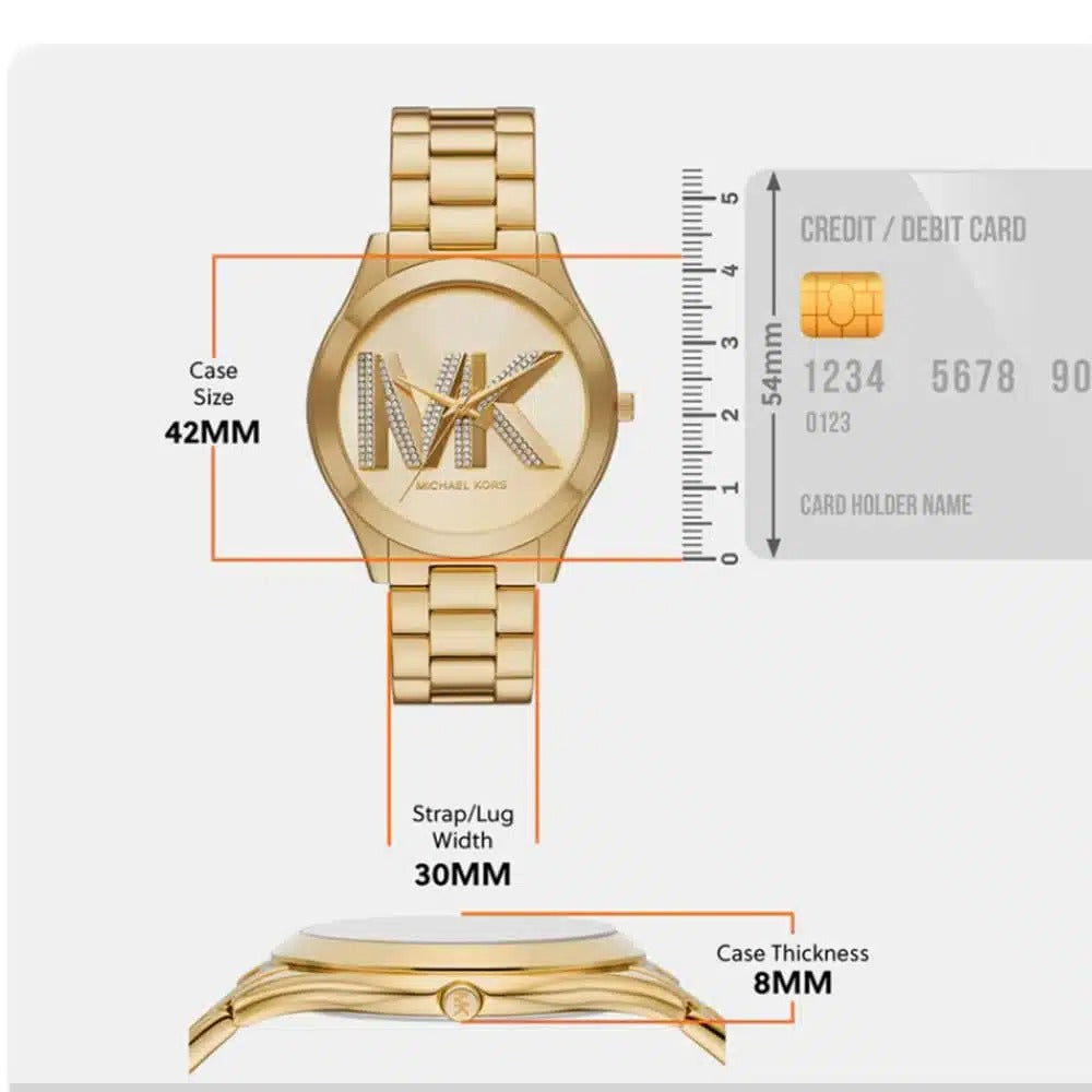 Michael Kors Slim Runway Women’s Watch – Gold-Tone Stainless Steel (Model MK4732)
