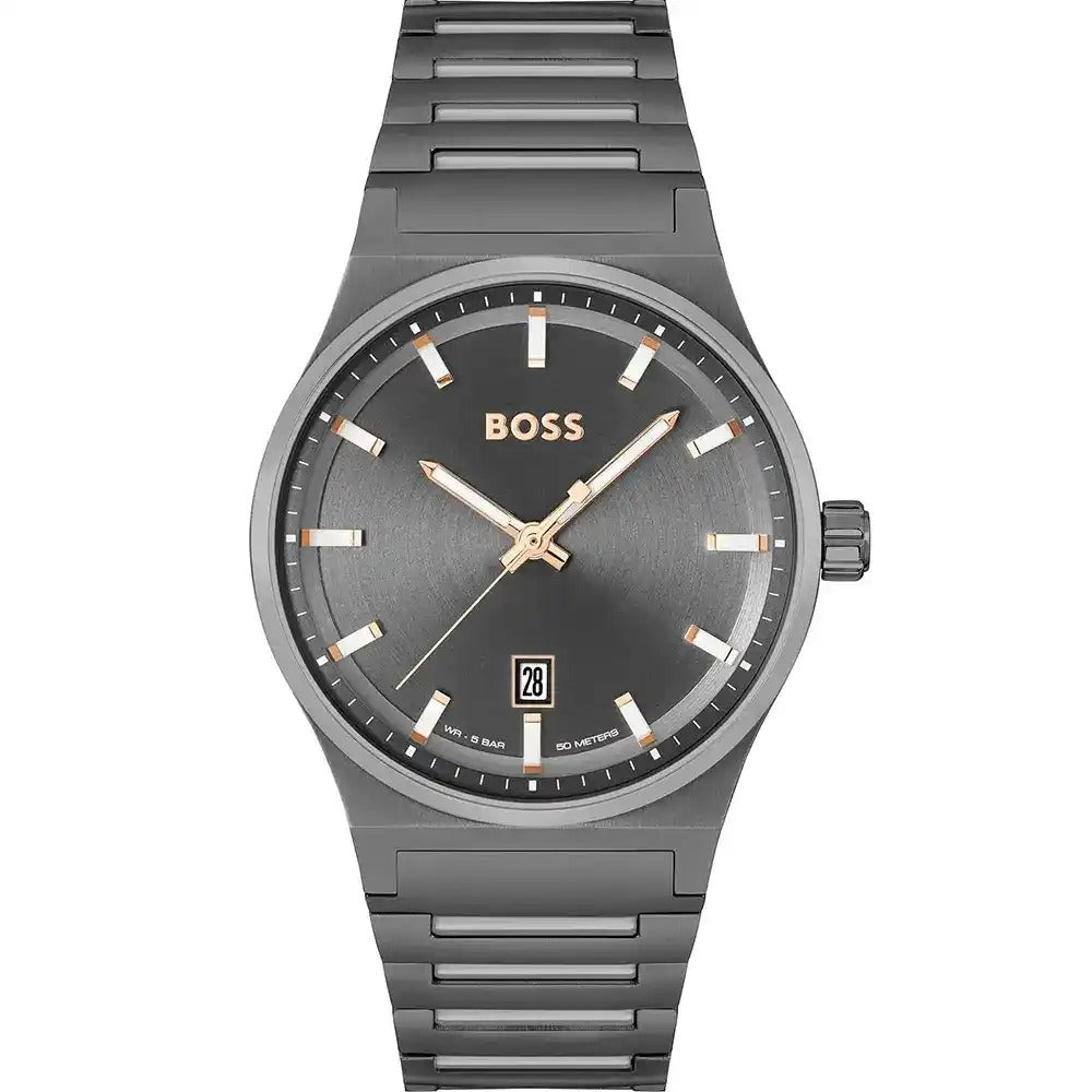 Hugo Boss Candor Men's Watch – Grey Dial with Stainless Steel Bracelet (Model 1514078)