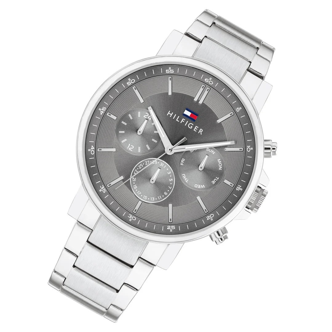 Tommy Hilfiger Tyson Men's Watch – Dark Grey Dial with Stainless Steel Bracelet (Model 1710604)