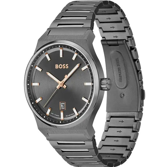 Hugo Boss Candor Men's Watch – Grey Dial with Stainless Steel Bracelet (Model 1514078)