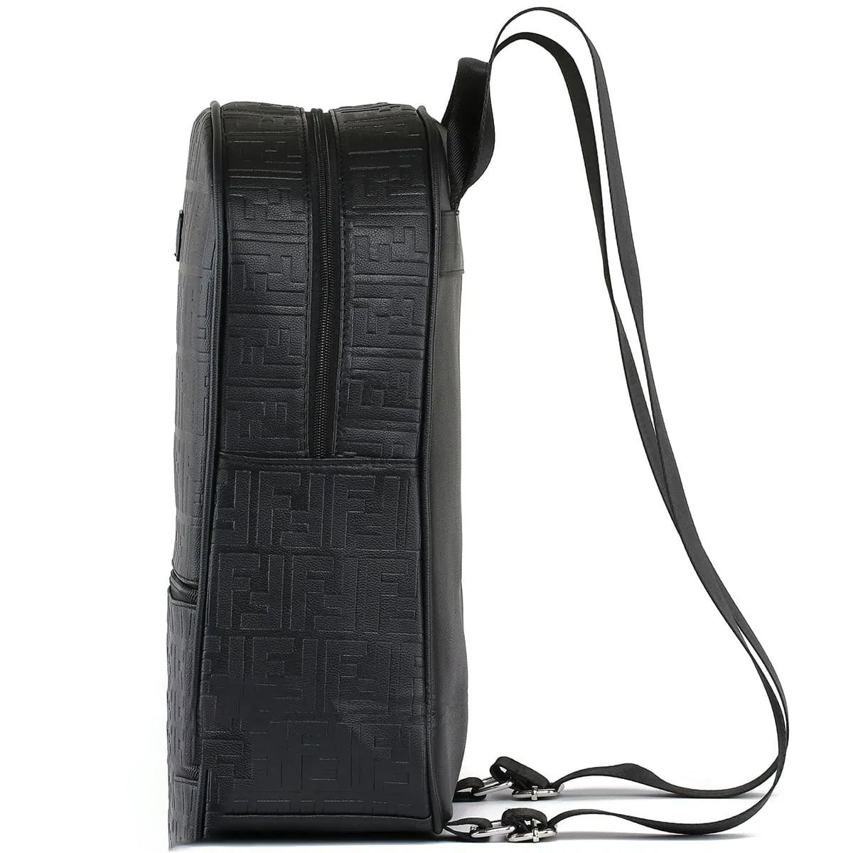 Fendi Men’s Black Leather Laptop Backpack – Elegant & Functional Design