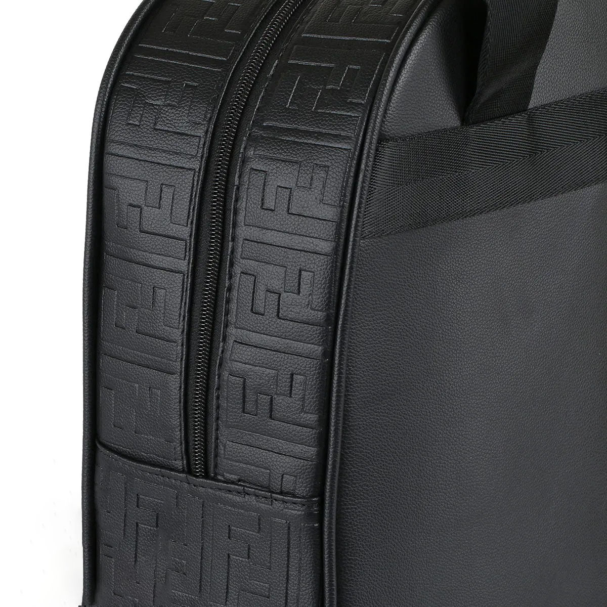 Fendi Men’s Black Leather Laptop Backpack – Elegant & Functional Design