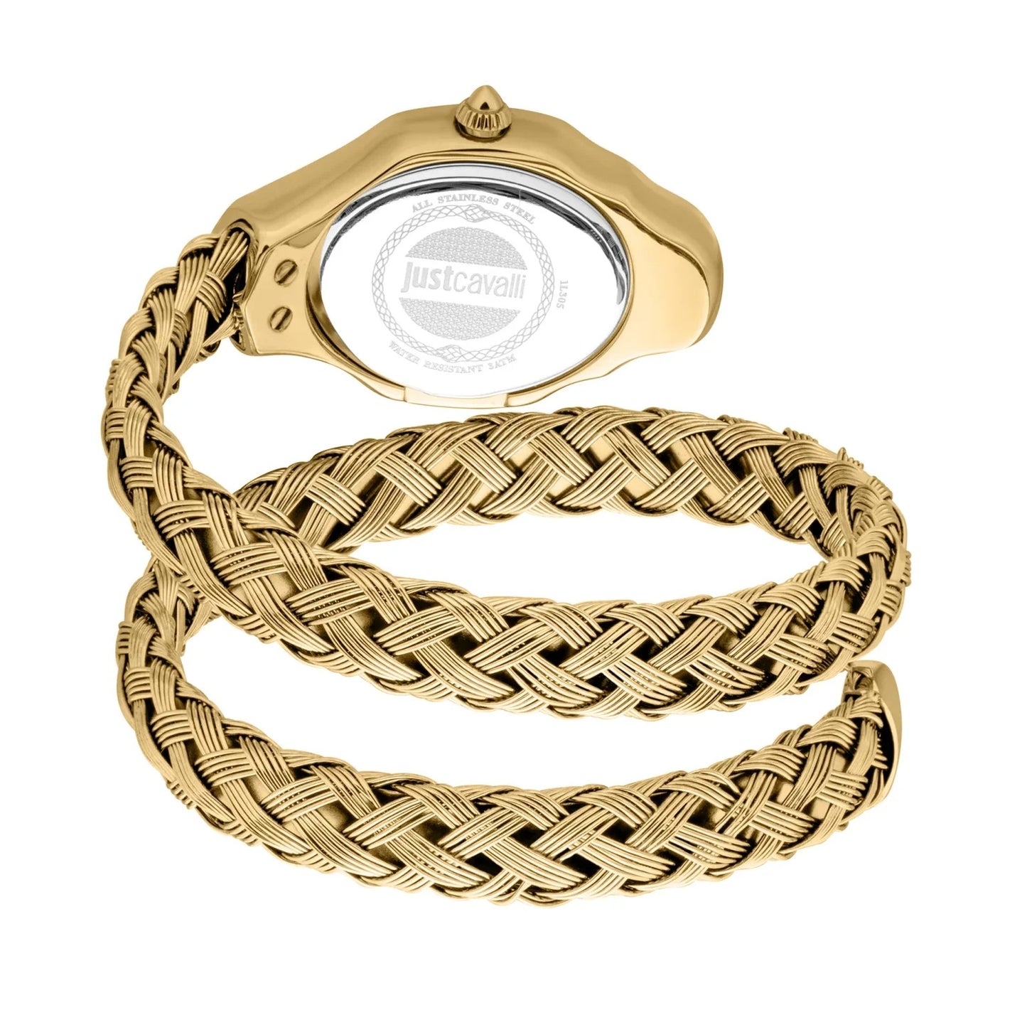 Just Cavalli Signature Snake Twined Yellow Gold Green Women's Watch (Model JC1L305M0035)