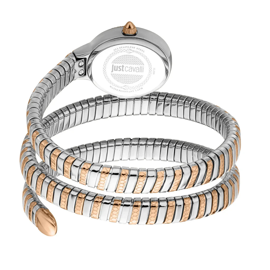 Just Cavalli After Party Women’s Watch JC1L269M0065 – Silver Dial, Rose Gold Stainless Steel Bracelet, Luxury Fashion Watch