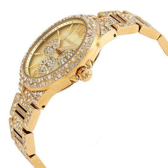 Michael Kors Camille MK6958 Women’s Gold Stainless Steel Watch – 42mm Quartz Analog Timepiece with Crystal Accents