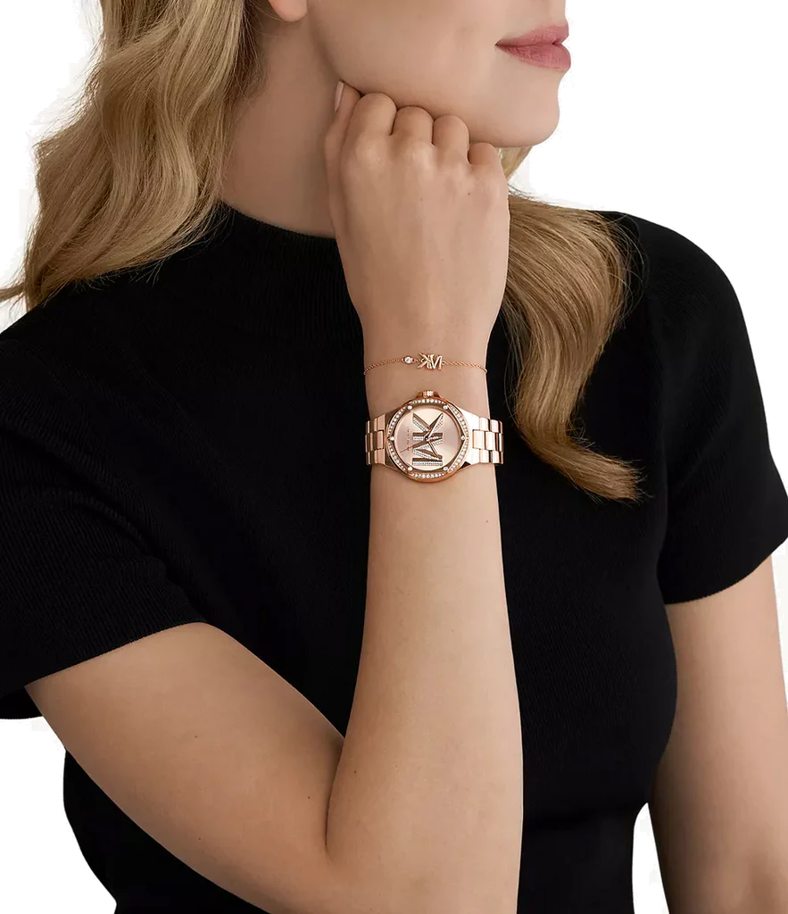 Michael Kors Women’s Watch MK1063 – Rose Gold Stainless Steel Bracelet, 37mm Round Case, Quartz Analog Elegant Watch