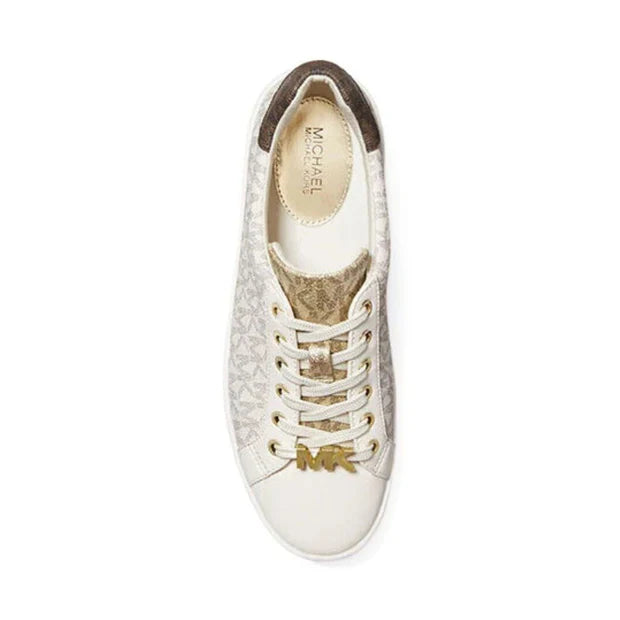 Michael Kors Women’s Poppy Logo Sneakers – Beige Platform Sneakers, Size 8 MK-SHOES-020