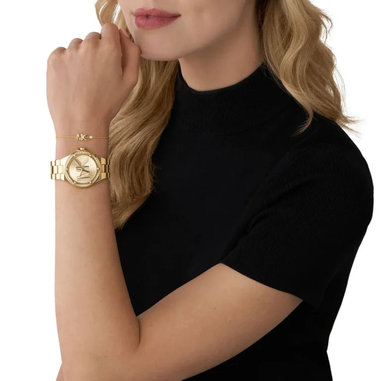 Michael Kors Lennox Women’s Watch Set – Gold Stainless Steel Elegant Design | 37mm | MK1062SET