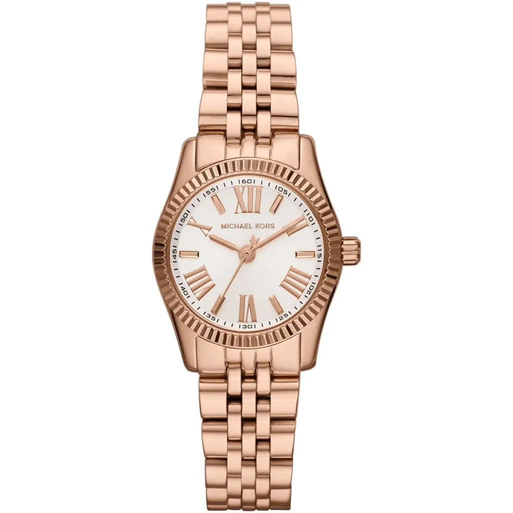 Michael Kors MK3230 Lexington Women's Watch – Rose Gold Stainless Steel Analog Watch for Women, White Dial, Quartz Movement, 50M Water Resistant