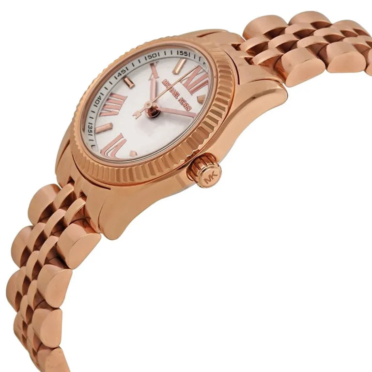 Michael Kors MK3230 Lexington Women's Watch – Rose Gold Stainless Steel Analog Watch for Women, White Dial, Quartz Movement, 50M Water Resistant