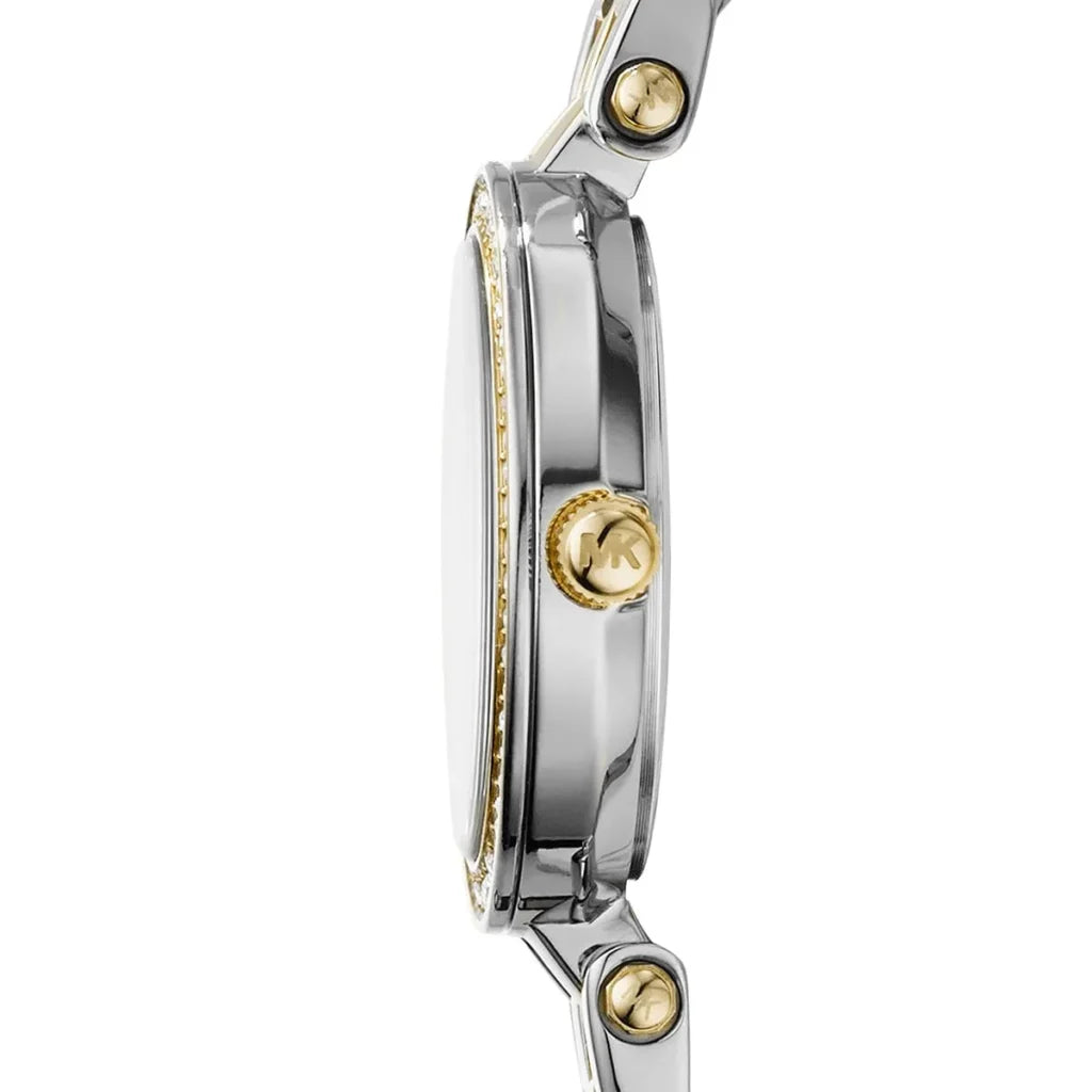 Michael Kors MK3323 Darci Petite Two-Tone Watch for Women – Silver Dial, 28mm