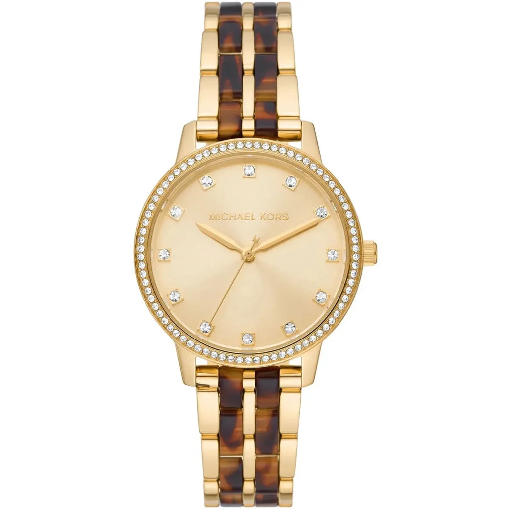 Michael Kors MK4395 Women's Watch – Elegant Gold Dial Stainless Steel Watch (Melissa Collection)
