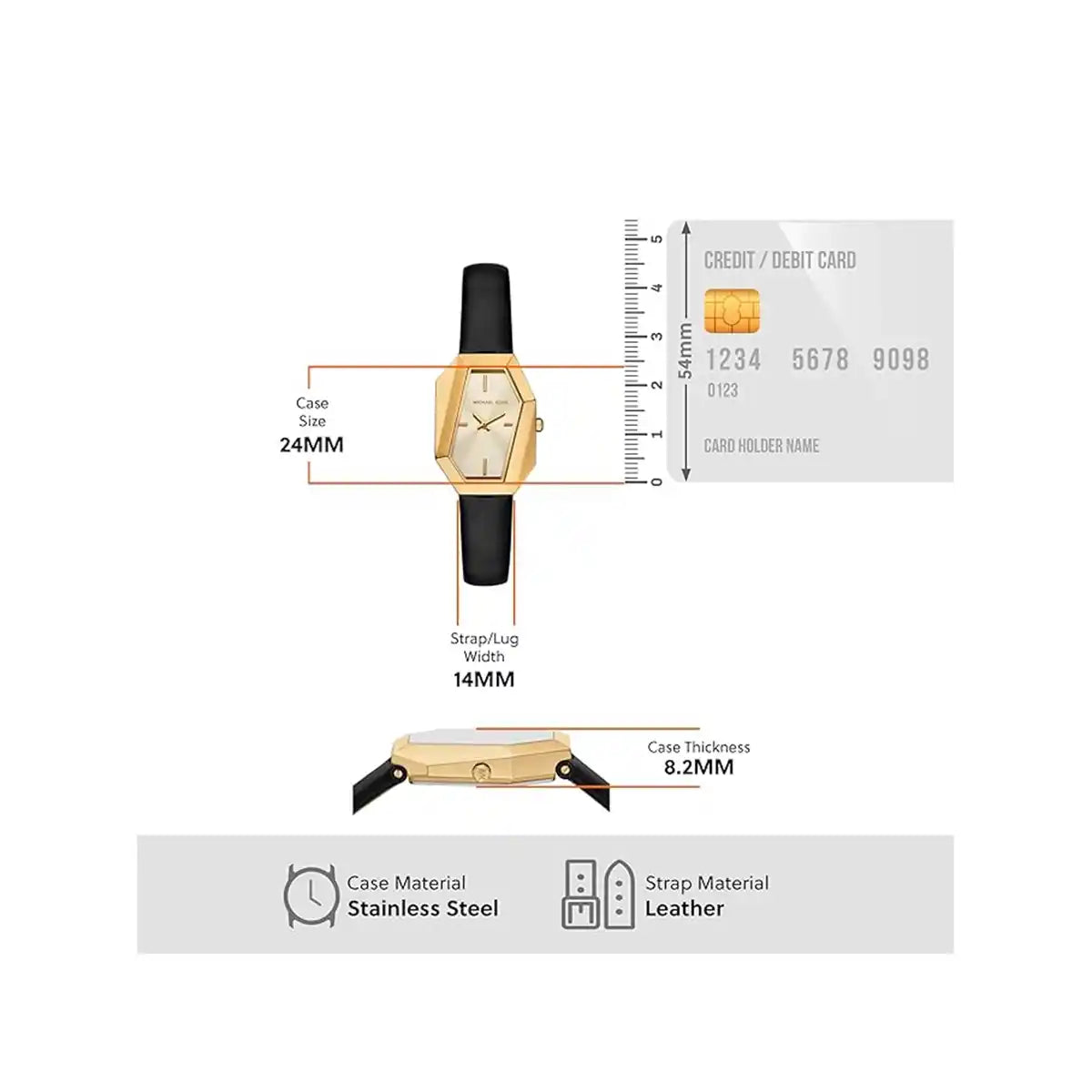 Michael Kors Women’s Watch MK4880 – Suri Round Design with Black Genuine Leather Strap
