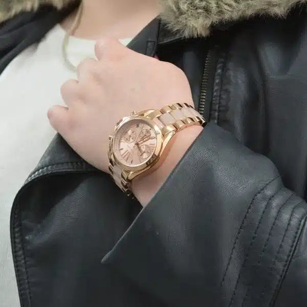 Michael Kors Women’s Watch MK6066 – Bradshaw Collection, Rose Gold Stainless Steel, Chronograph Design, Quartz Movement, 50M Water Resistant