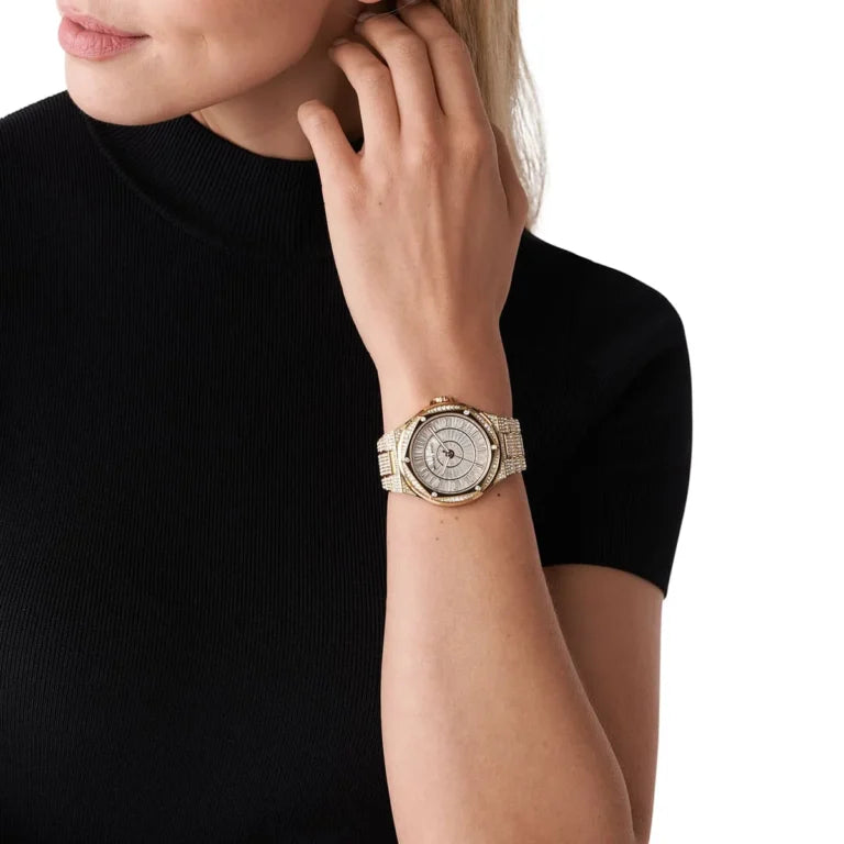 Michael Kors Camille Women’s Watch – Gold Stainless Steel with White Dial | 41mm Elegant Design | MK6991