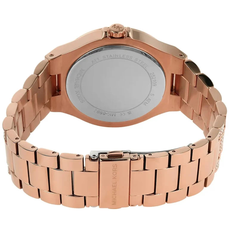 Michael Kors Camille MK6992 Women’s Watch – Pink Dial, Rose Gold Stainless Steel Bracelet, Quartz, 41mm, 50M Water Resistant