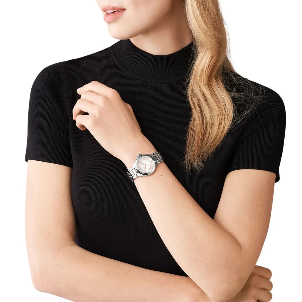 Michael Kors Camille Women’s Watch MK7259 – Silver Stainless Steel, Crystal Bezel, 33mm