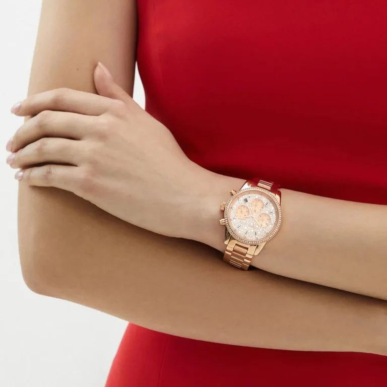 Michael Kors Women’s Ritz MK7302 Rose Gold Stainless Steel Chronograph Watch – 37mm