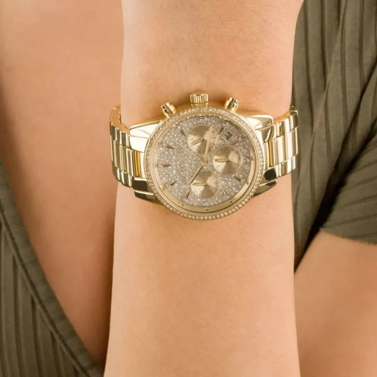 Michael Kors Parker MK7310 Women’s Watch – Gold Stainless Steel Bracelet & Dial | 37mm Quartz Elegant Luxury Timepiece