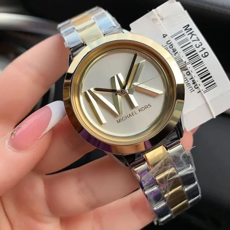 Michael Kors Women’s Brynn MK7319 Two-Tone Stainless Steel Watch – Silver Dial, 40mm