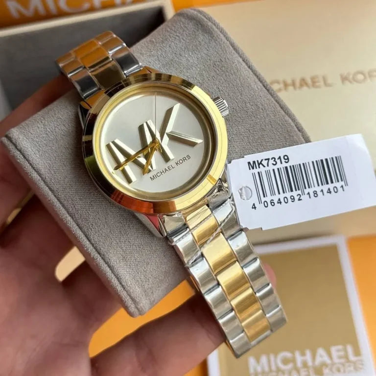 Michael Kors Women’s Brynn MK7319 Two-Tone Stainless Steel Watch – Silver Dial, 40mm